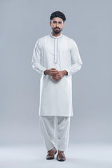 Regular Fit Embroidered Formal Kabli Set