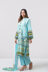 Relaxed Fit Digitally Printed Three-Piece Lawn with Cotton Dupatta