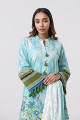 Relaxed Fit Digitally Printed Three-Piece Lawn with Cotton Dupatta