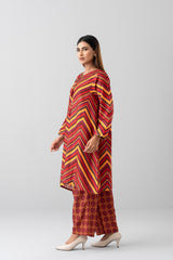 Relaxed Fit Printed Two-Piece Soy Silk Ethnic Set