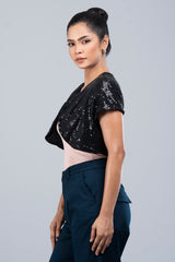 Sequin Cropped Jacket - Bling
