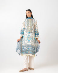 Smart Fit Embroidered Three-Piece Lawn with Chiffon Dupatta
