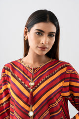 Relaxed Fit Printed Two-Piece Soy Silk Ethnic Set