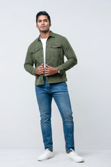 Regular Fit Canvas Overdyed Shacket