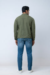 Regular Fit Canvas Overdyed Shacket