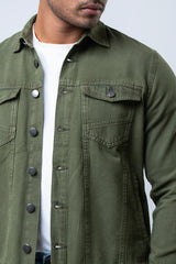 Regular Fit Canvas Overdyed Shacket
