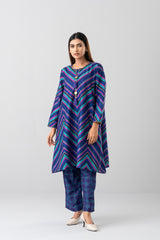 Relaxed Fit Printed Two-Piece Soy Silk Ethnic Set
