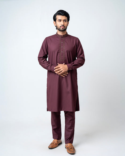 Regular Fit Embroidered Formal Ethnic Kurta Set