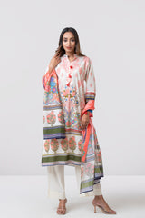 Relaxed Fit Digitally Printed Three-Piece Lawn with Cotton Dupatta