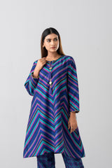 Relaxed Fit Printed Two-Piece Soy Silk Ethnic Set