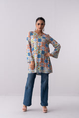 V-Neck Moroccan-Inspired Viscose Fashion Top - Mystika