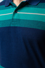 Regular Fit Indigo Yarn-Dyed Polo Shirt