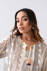 Relaxed Fit Printed Three-Piece Lawn with Cotton Dupatta
