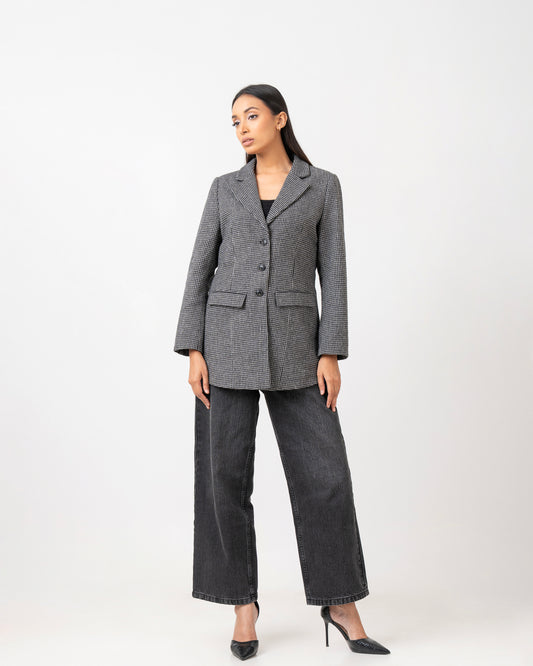 Regular Fit Houndstooth Blazer
