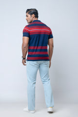 Regular Fit Indigo Yarn-Dyed Polo Shirt