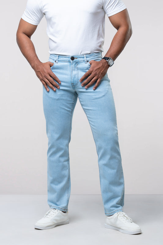 Straight Fit Blue Jeans