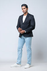 Slim Fit Knit Blazer