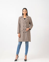 Regular Fit Check Trench Coat