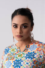 V-Neck Moroccan-Inspired Viscose Fashion Top - Mystika