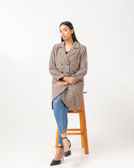 Regular Fit Check Trench Coat