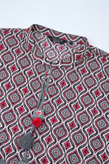 Relaxed Fit Printed Two-Piece Ethnic Set