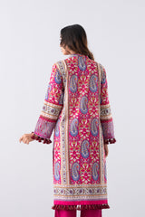 Relaxed Fit Printed Three-Piece Lawn with Chiffon Dupatta