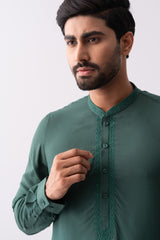 Regular Fit Embroidered Semi-Formal Kabli Set