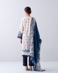 Smart Fit Printed Two-Piece Lawn with Silk Dupatta