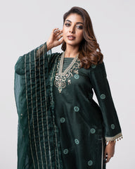 Smart Fit Embroidered Two-Piece Ethnic Set