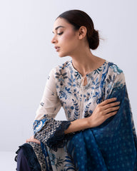 Smart Fit Printed Two-Piece Lawn with Silk Dupatta