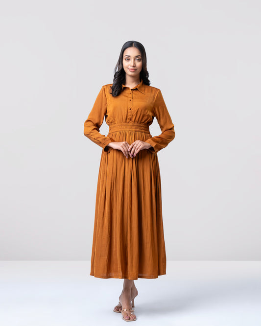 Slim Fit A-line flare long dress