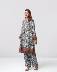 Relaxed Fit Mid-Length Printed Two-Piece Ethnic Set