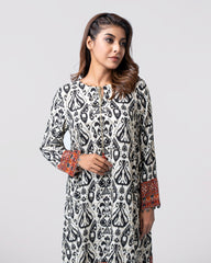 Relaxed Fit Mid-Length Printed Two-Piece Ethnic Set