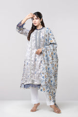 Smart Fit Embroidered Two-Piece Ethnic Set with Silk Dupatta