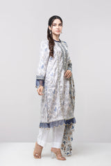 Smart Fit Embroidered Two-Piece Ethnic Set with Silk Dupatta