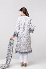 Smart Fit Embroidered Two-Piece Ethnic Set with Silk Dupatta