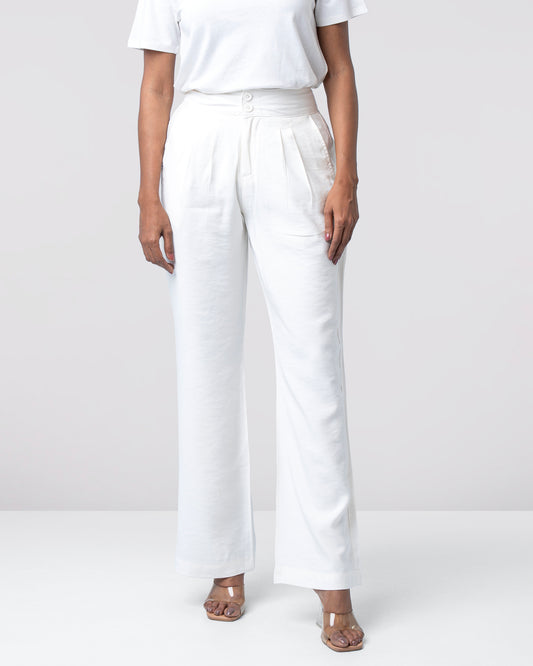 Stright Fit Wide- Leg Twill pant