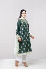 Smart Fit Embroidered Two-Piece Lawn with Organza Dupatta