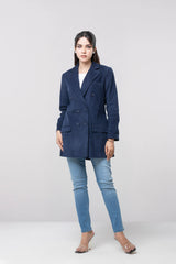 Regular Fit Double-Breasted Corduroy Blazer