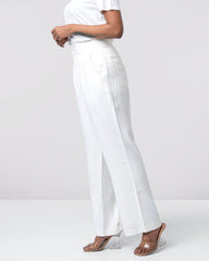 Straight Fit Wide- Leg Twill pant