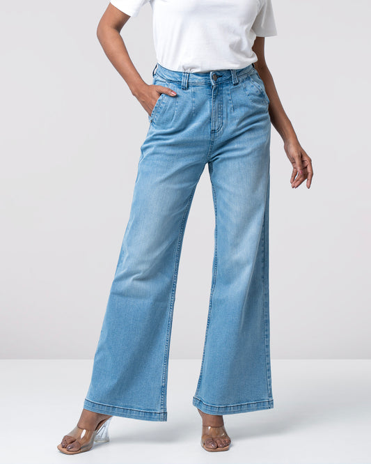 Wide-leg High-Waist Denim