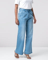 Wide-leg High-Waist Denim