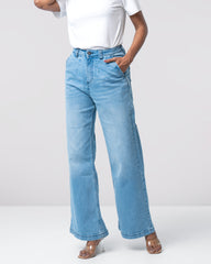 Wide-leg High-Waist Denim