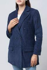 Regular Fit Double-Breasted Corduroy Blazer