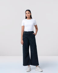 Wide Leg Comfort Stretch Twill Pant