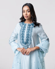 Smart Fit Embroidered Three-Piece Semi-Formal Ethnic Set
