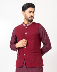 Regular Fit Embroidered Semi-Formal Waistcoat