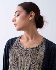 Smart Fit Embroidered Two-Piece Semi Formal Ethnic Set with Organza Dupatta