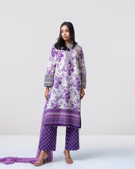 Smart Fit Digital Printed Three-Piece Lawn with Chiffon Dupatta