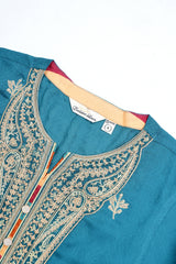 Relaxed Fit Embroidered Jacquard Three-Piece Lawn with Silk Dupatta